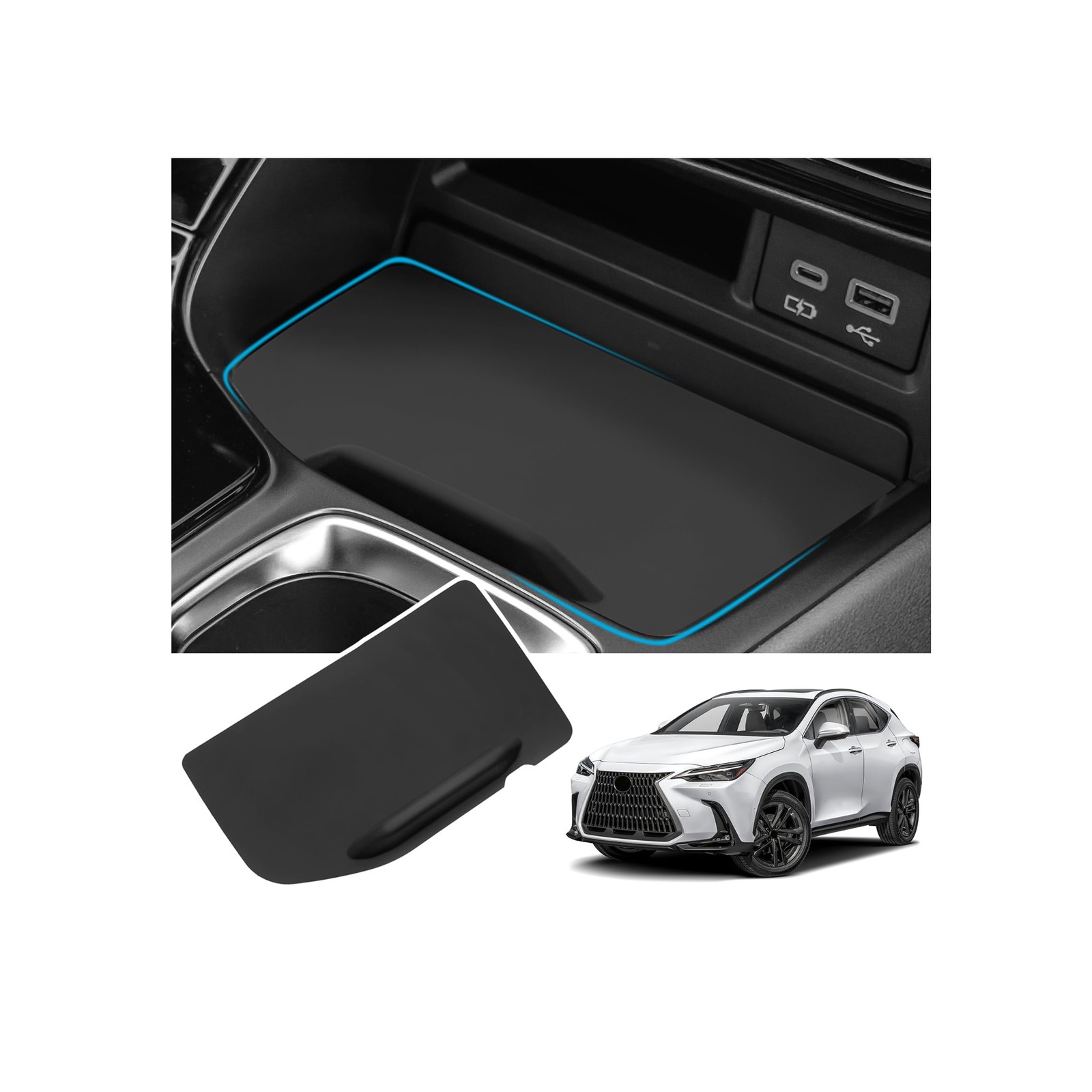 Wireless Charging AntiSlip Mat for Lexus NX 20222026 Center Console Pad