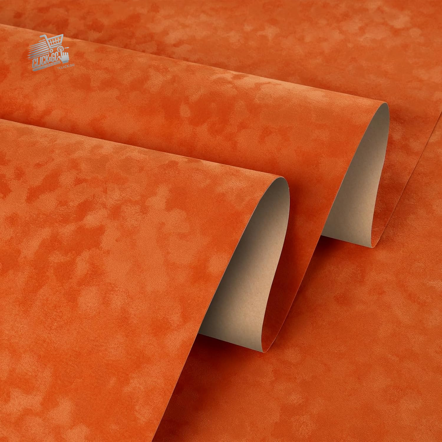 Vintage Orange Velvet Wallpaper 30cmx200cm Adhesive Paper for Air Furniture