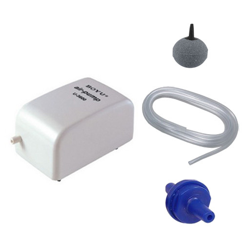 15 Gal  Aquarium Fish Tank Air Pump, 6 ft Airline Tubing, Air Stone, Check Valve