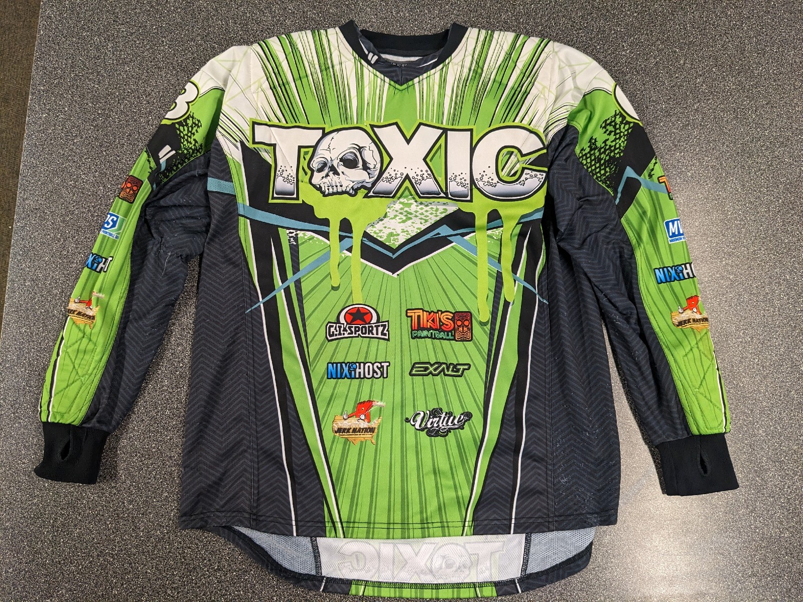 Custom Style Supply padded team jersey. "TOXIC". MEDIUM. RARE!