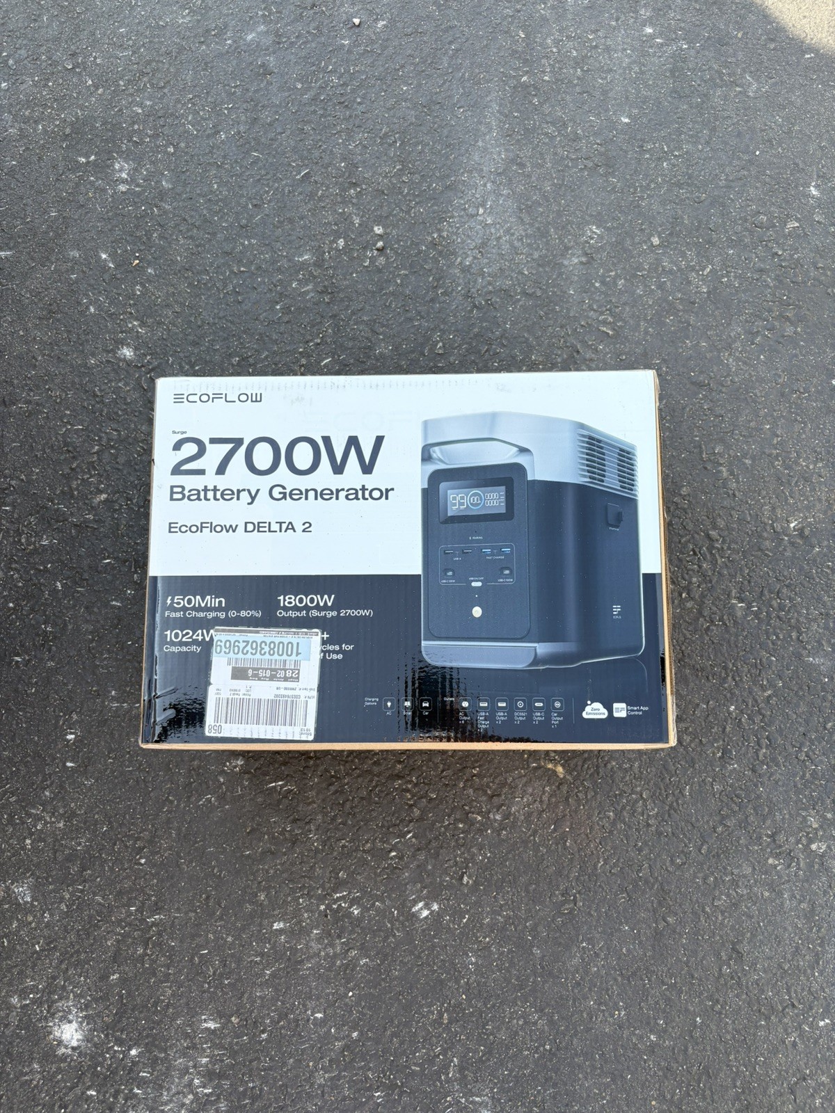 EcoFlow Delta 2 Power Station Smart Extra LiFePO4 Battery 1024Wh Backup Energy