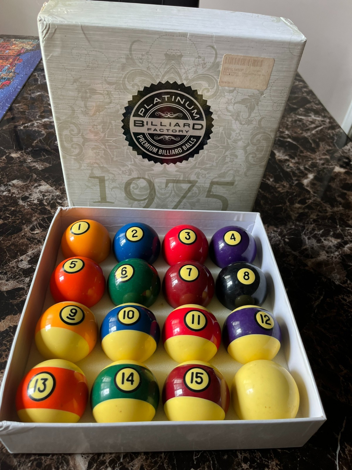 BILLIARD FACTORY 1975 Premium Platinum Billiard Balls Excellent Used Condition
