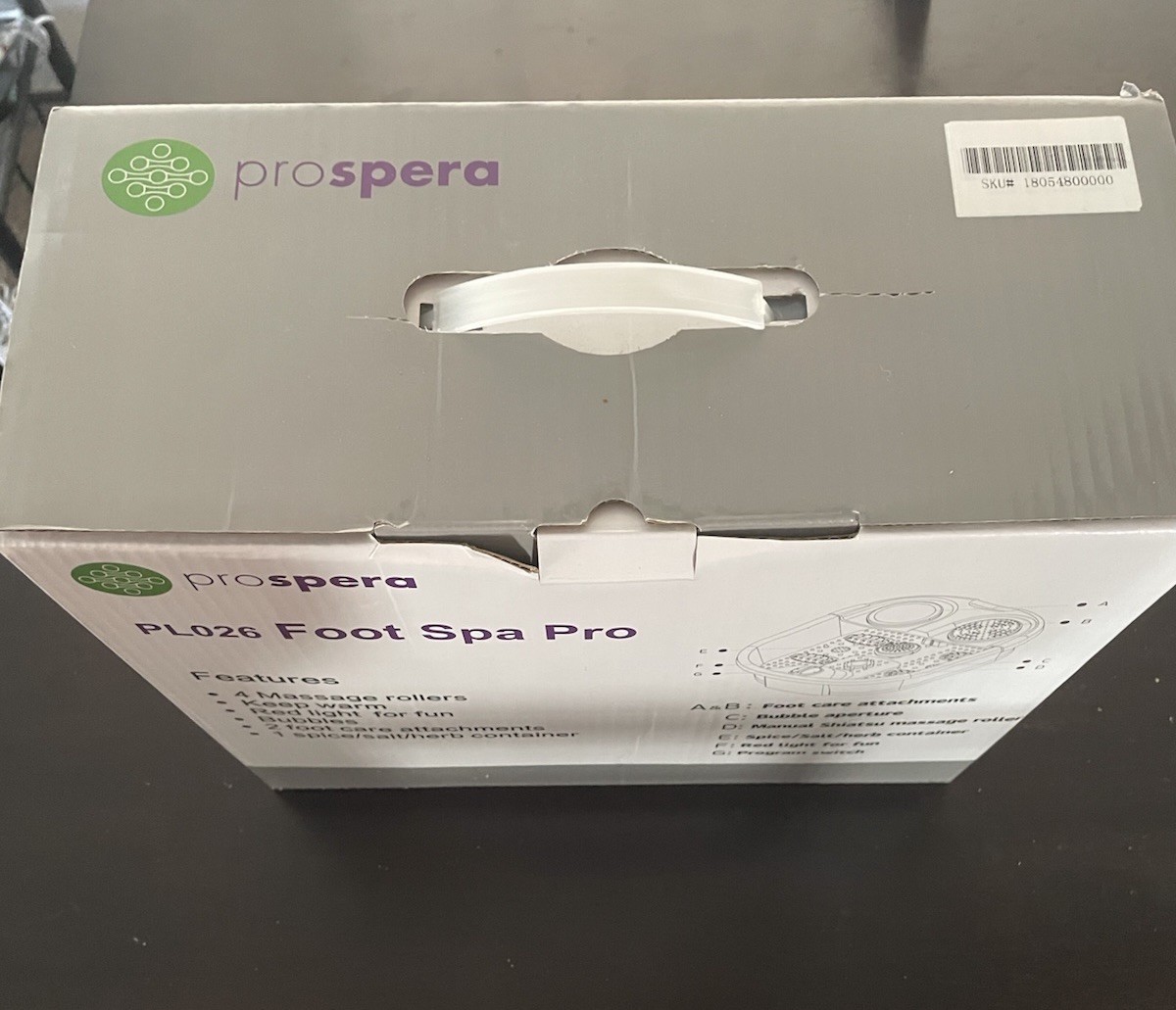 Prospera PL026 Foot Spa Pro with Massage Rollers, Bubbles, Red Light