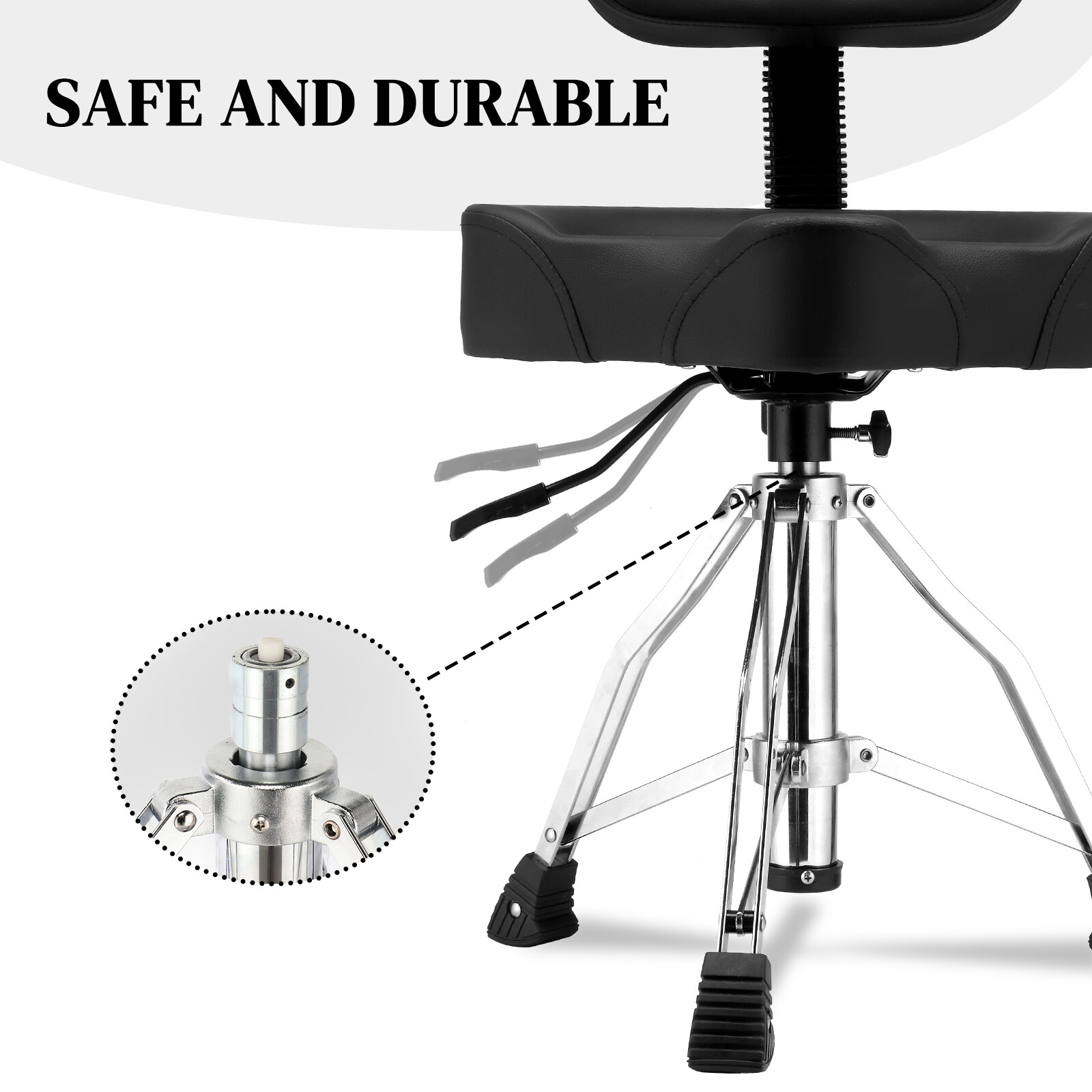 Drum Throne with Backrest, Hydraulic Drum Stool Adjustable Height