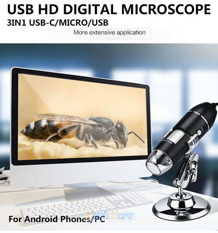 1600X 3-IN-1 Zoom 8 LED USB Microscope Digital Magnifier Endoscope Video Camera