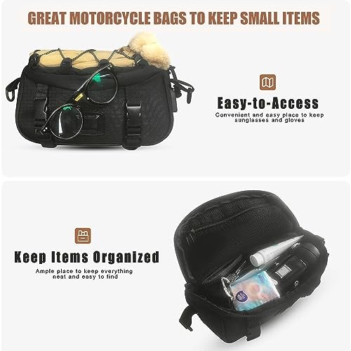 Universal Motorcycle Bag, Black Motorcycle Handlebar Bag Tool Bag Front Fork