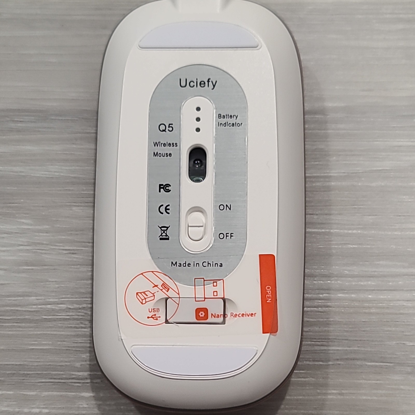 Uciefy Q5 Slim Rechargeable Wireless Mouse, 2.4G Portable Optical Silent Clicks