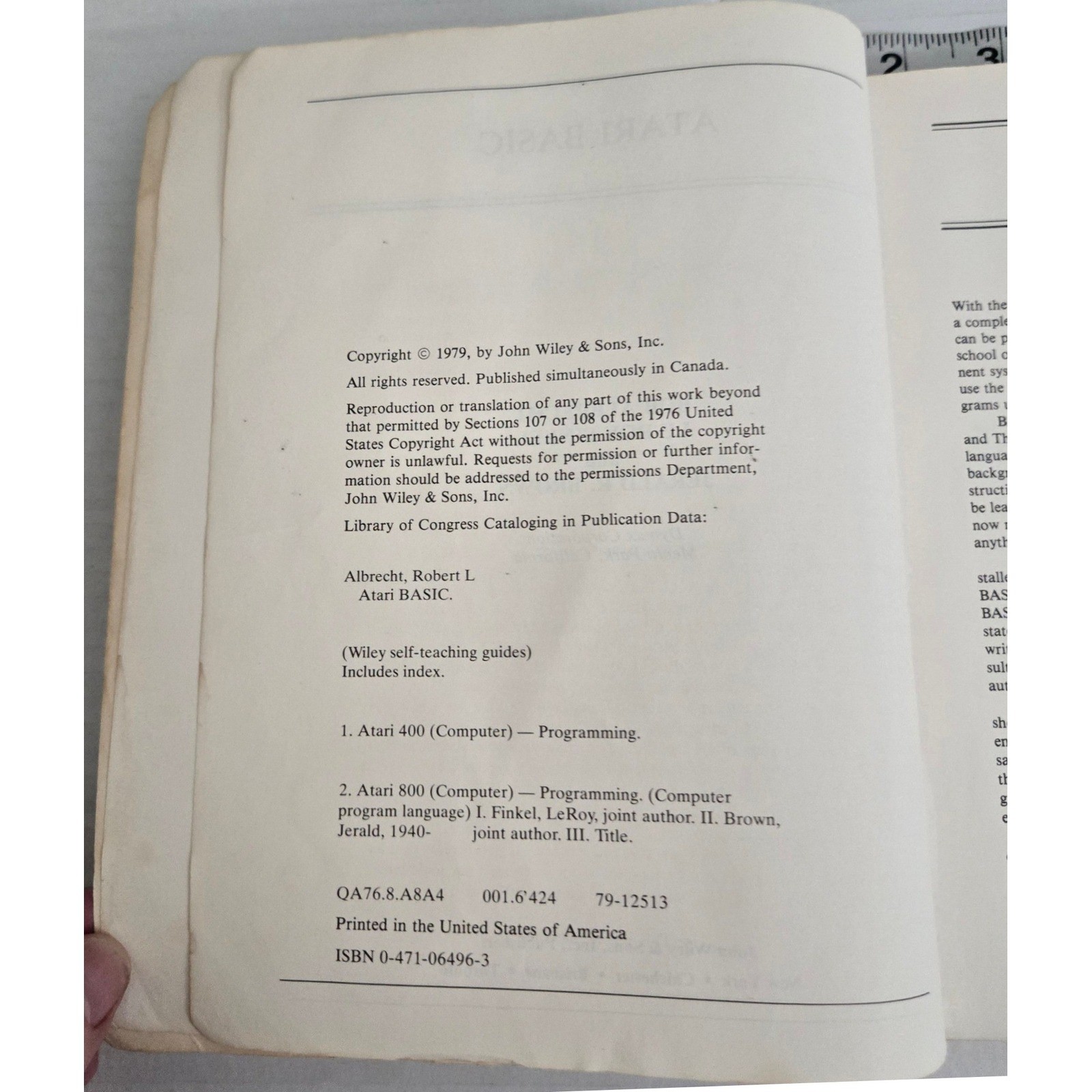 Atari BASIC Bob Albrecht 1979 Vintage Computer Programming Book 400 800