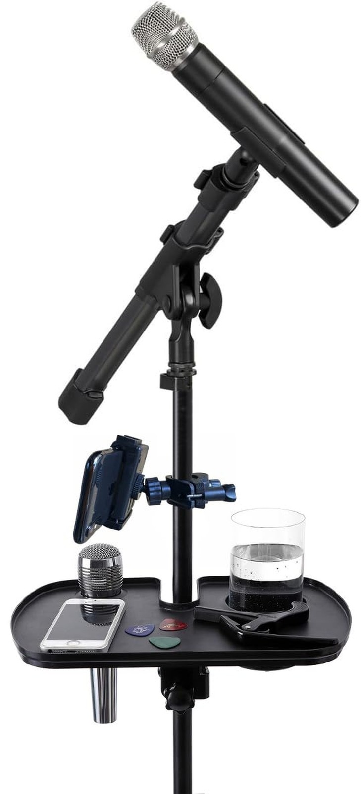 Microphone Stand Cup Holder, Clamp-On Tray Fit Most Stands - Multi-Functional...