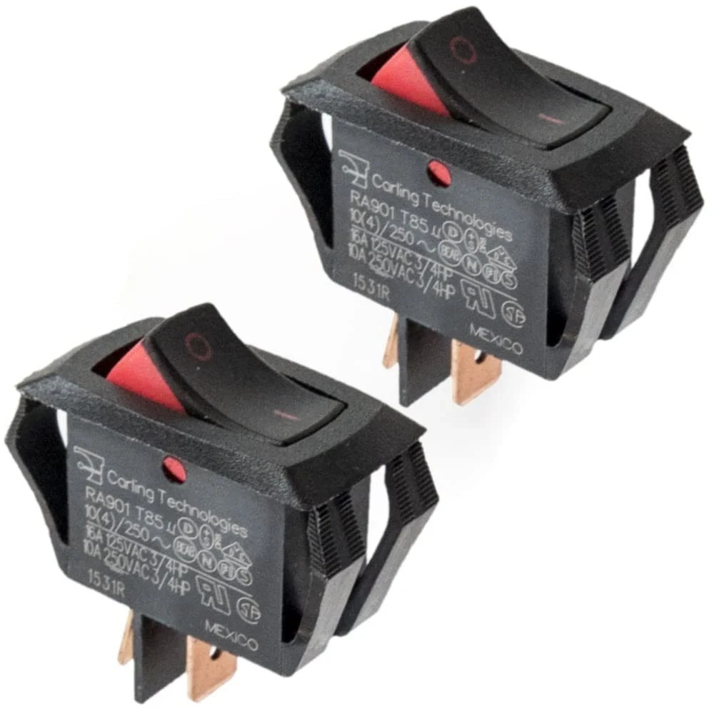 Carling Technologies R Series Curvette Rocker Switch Pack of 2 10A 250VAC