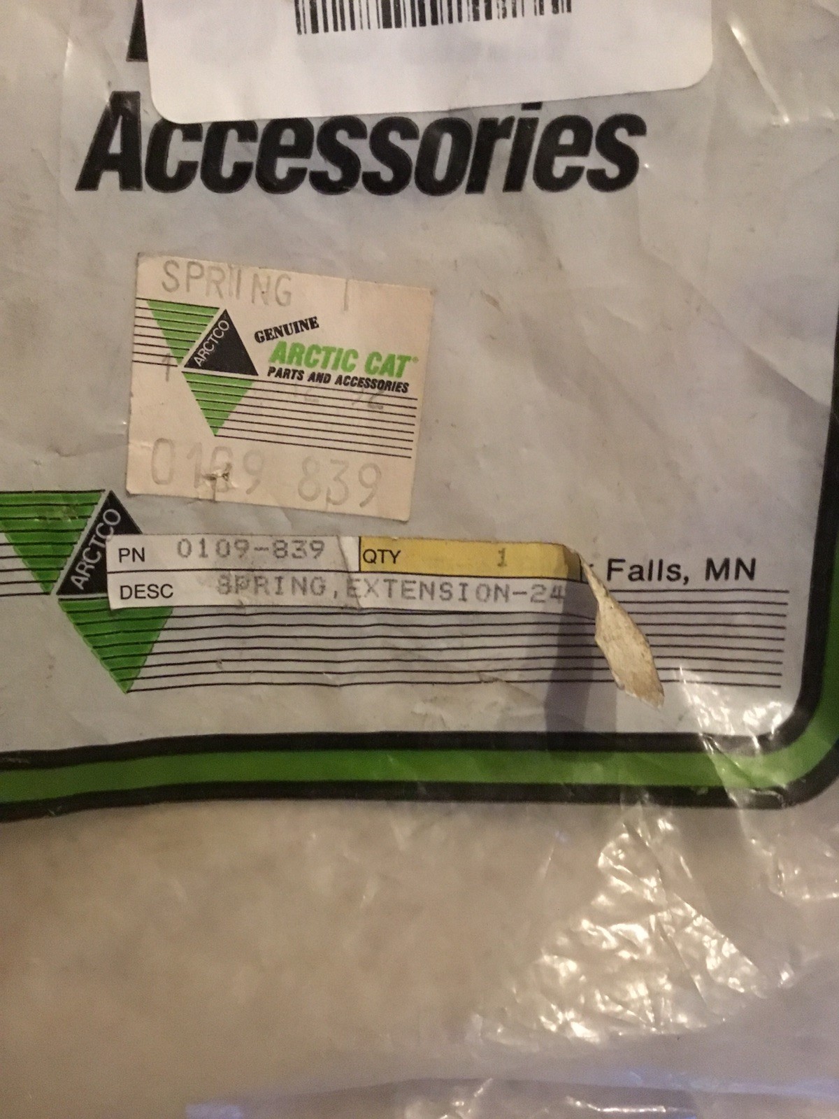 Arctic Cat Oem Extension Spring 0109-839