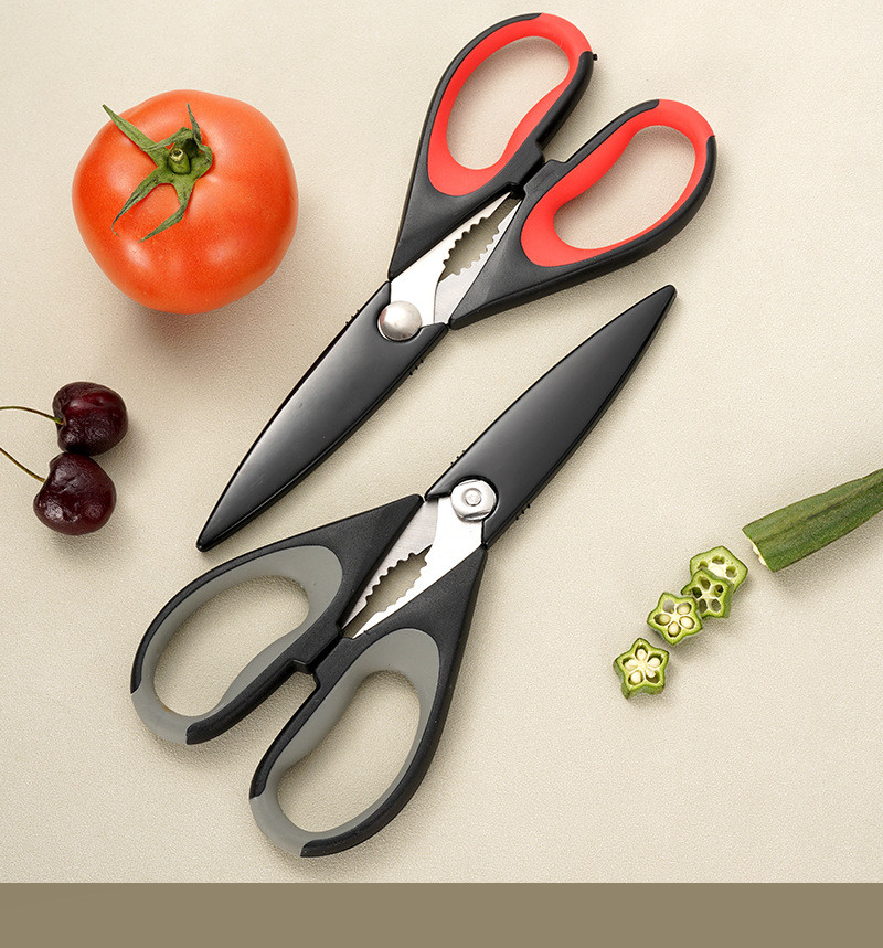 2 Pc Kitchen Scissors Heavy Duty Stainless Steel Multi Purpose Shears With Cover