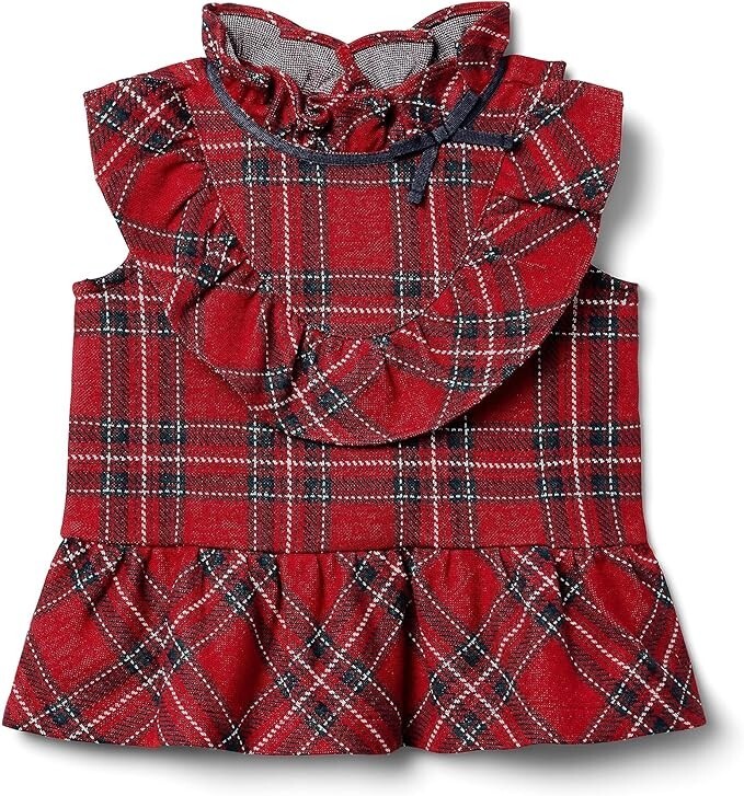 Janie and Jack Long Shirt or Dress Holiday Christmas Red Plaid Size 2T NEW $136