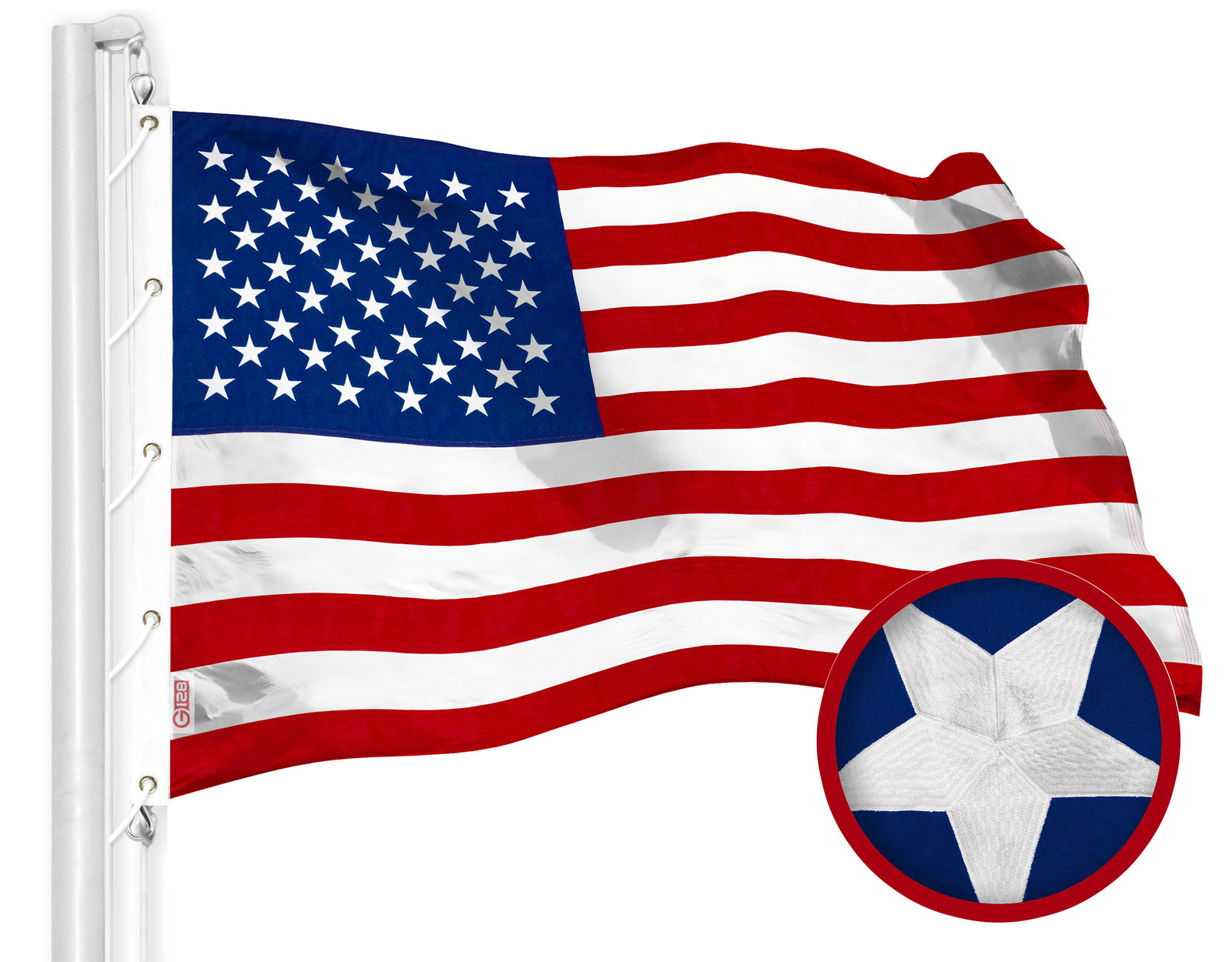 NEW G128 USA Flag 12x18 FT, American Embroidered Spun Polyester