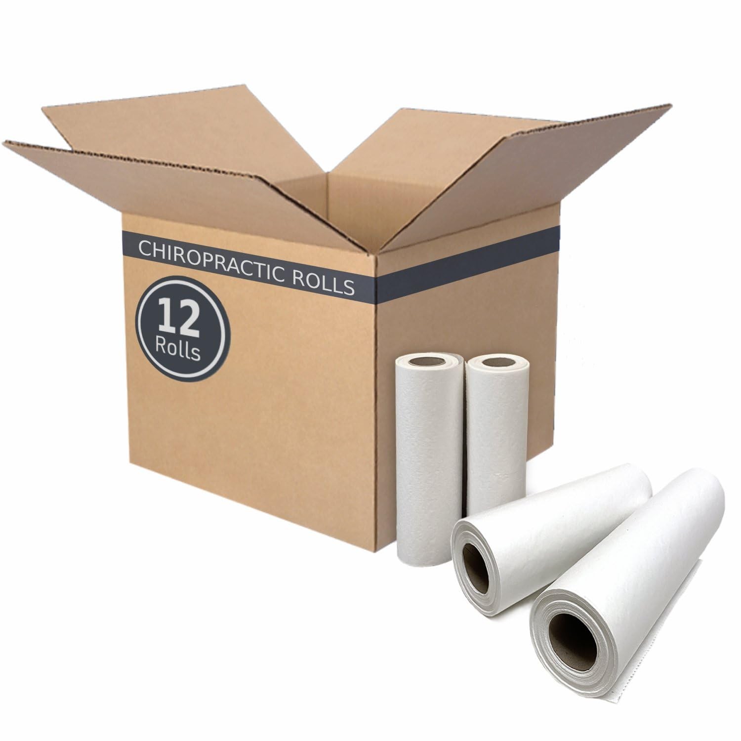 BodyMed Premium Headrest Paper Rolls, Smooth White, 12" x 225', 12 Rolls