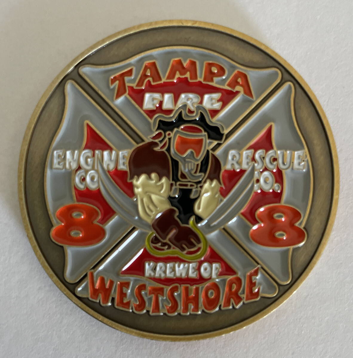 Tampa Fire Department Station 8 Krewe of Westshore - Antique Gold Variation