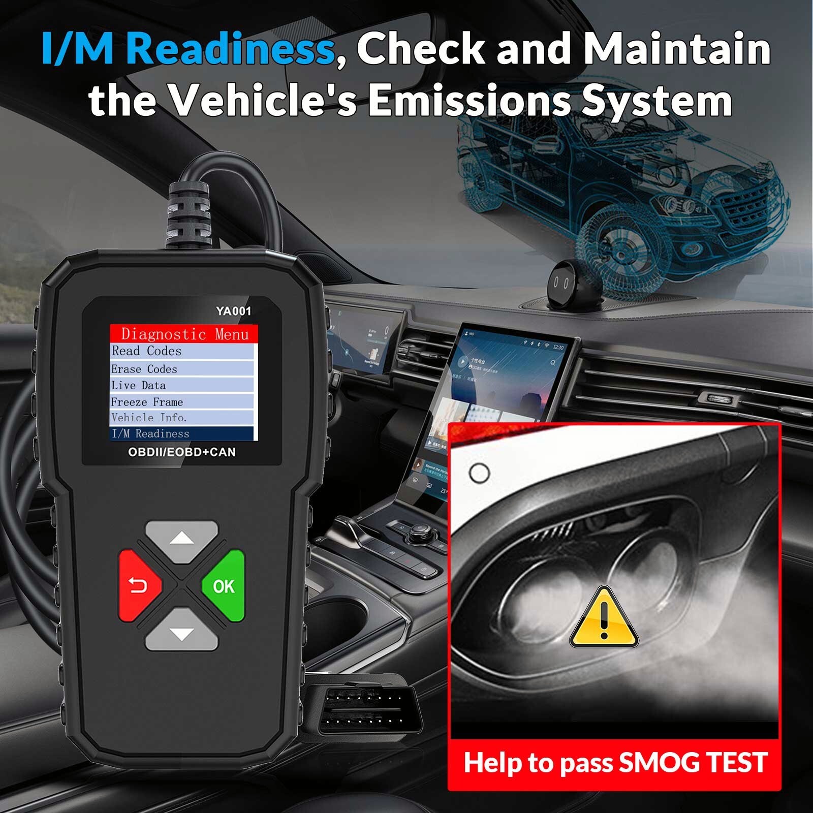 KINGBOLEN YA001 OBD2 Scanner Code Reader Clear Car Check Engine Diagnostic Tool