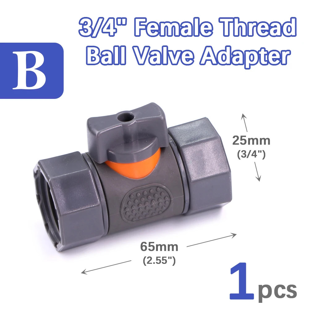 16Mm 3/4" Ball Valve Adapter Garden Irrigation Pipe Tube Connect Repair Coupling