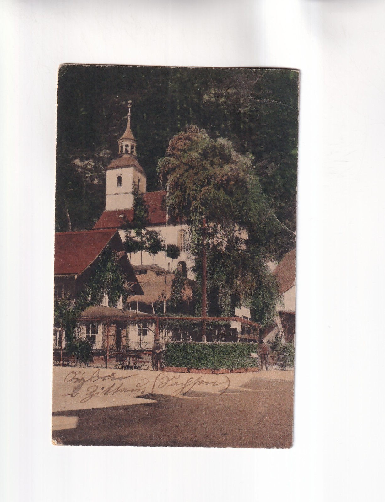 F9553) Postcard, Church at OYBIN 1918 Saxony