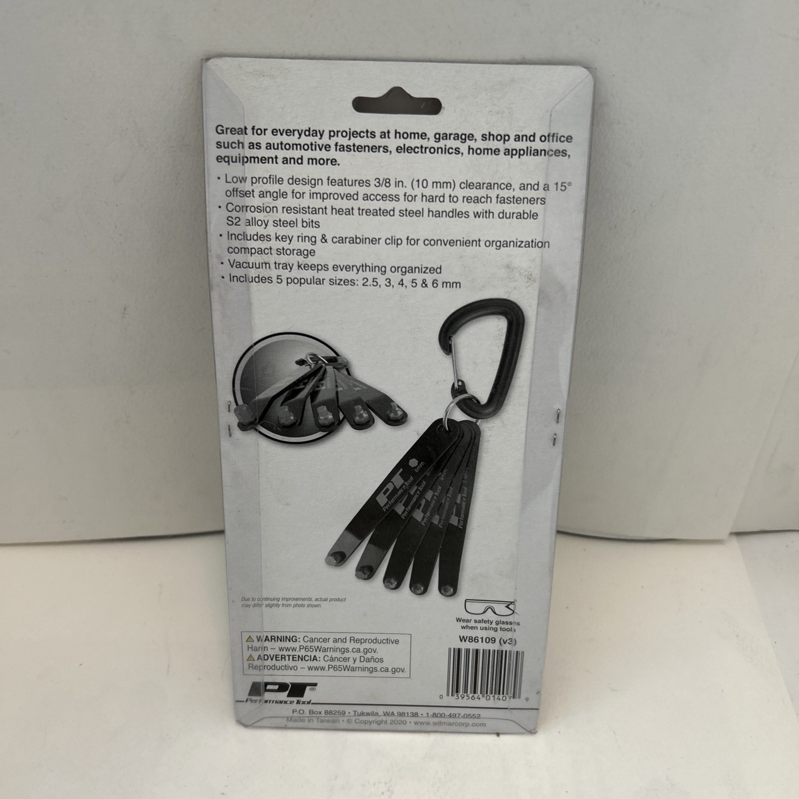 Performance Tool 5-Pc Offset Hex Key Set W86109 Low Profile, Metric