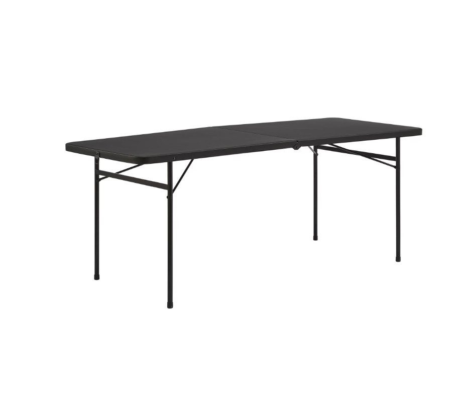 Mainstays 6' Rectangle Centerfold Folding Table, Black