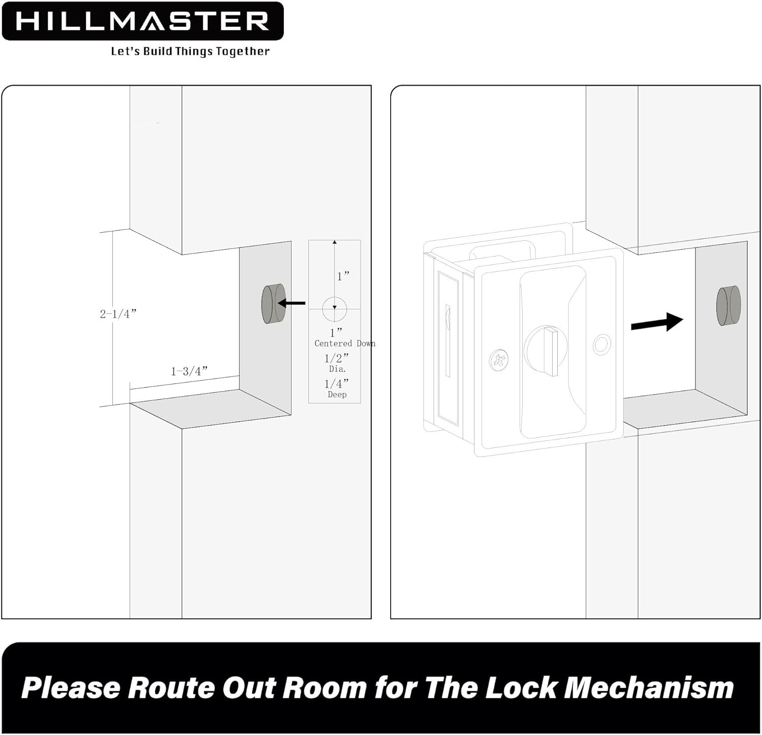 Privacy Pocket Door Lock Pull, Matte Black Hardware 1 Pack,