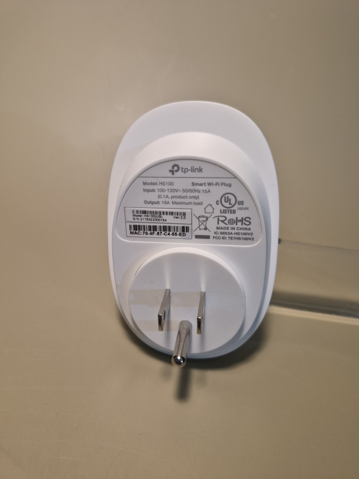 TP-Link HS100 Wi-Fi Smart Plug Google Assistant Alexa Compatible