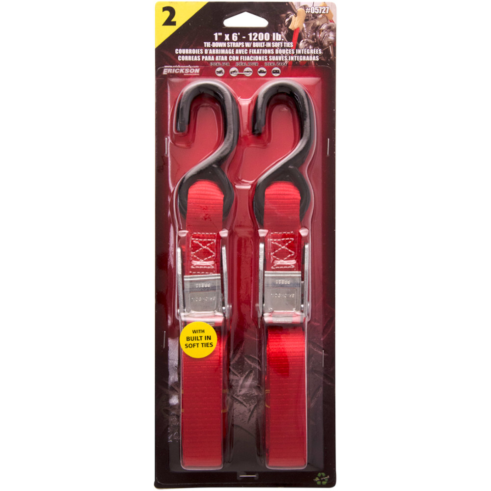 Erickson Soft Tie Tie-Down - 1" x 6' - Red | 05727