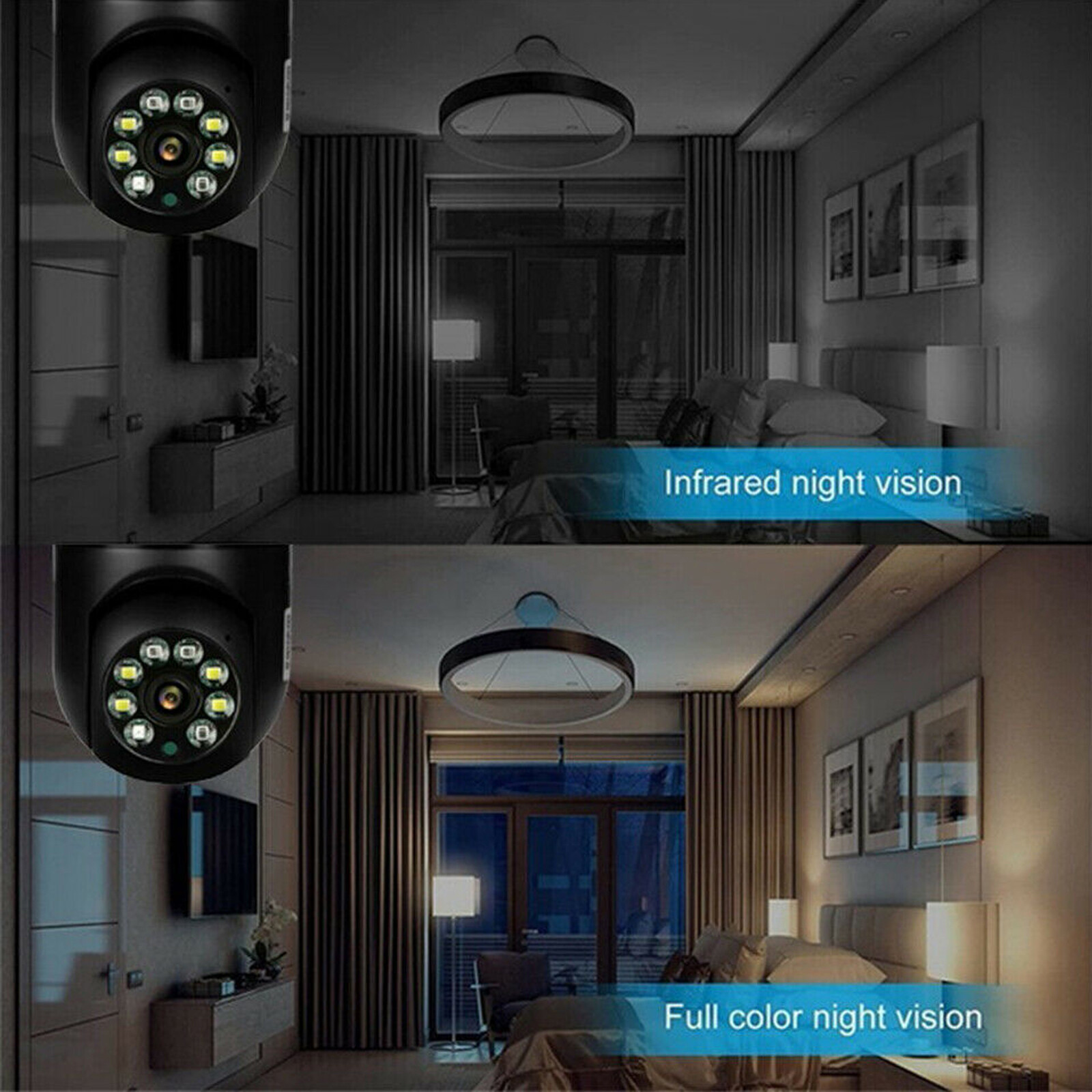 360° 1080P IP E27 Light Bulb Camera Wi-Fi IR Night Smart Home Wireless Security