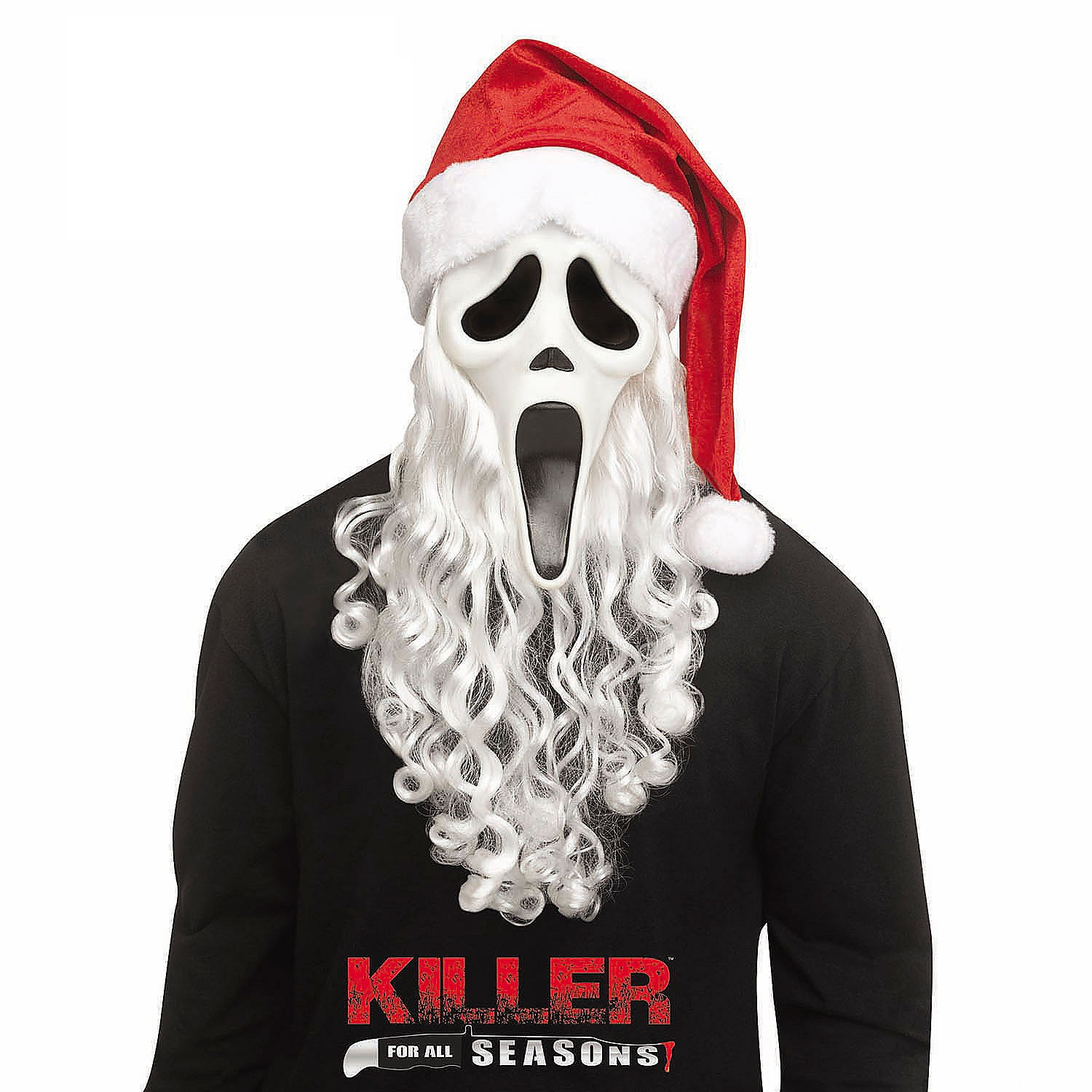 Ghost Face Full Face Mask with Santa Claus Hat - Fun World