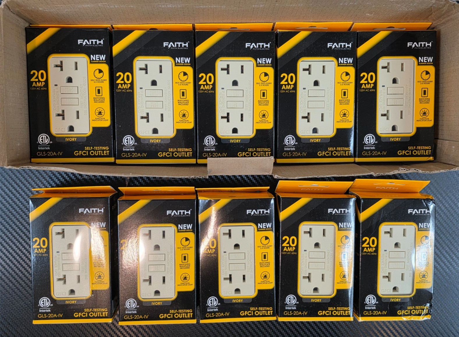 Faith 20A GFCI Outlets 10-Pack Weather And Tamper-Resistant LED Indicator *Read