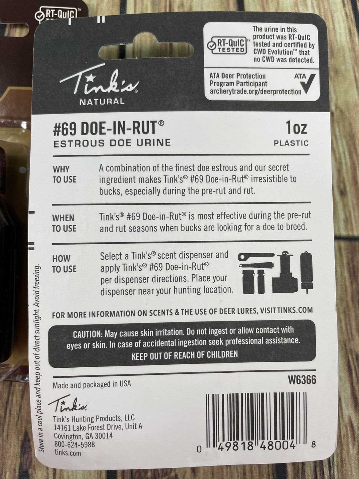 TINK'S Natural Original (2-Packs) 69 Doe-In-Rut Urine Hunting Formula 1oz NIP