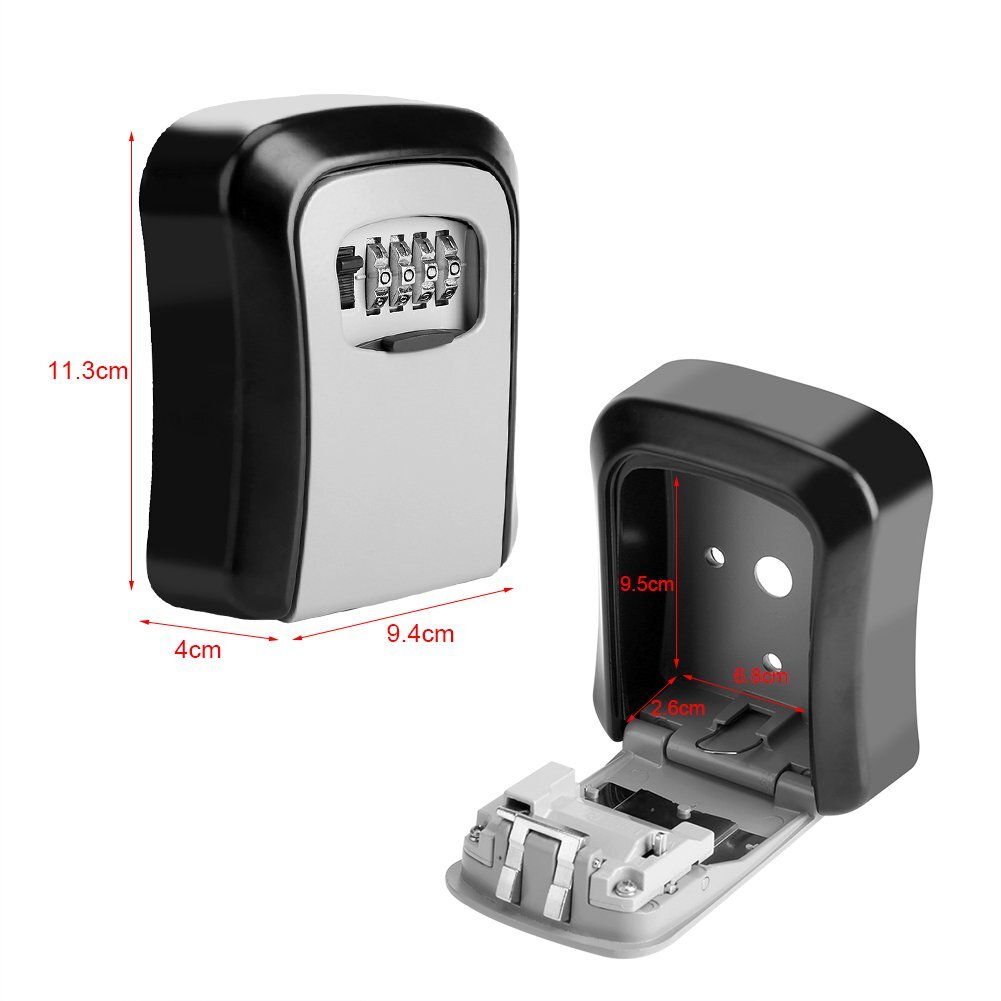 Lock BoxKey Lock BoxLockbox4 Digit Combination Lock Box Password Security Loc...