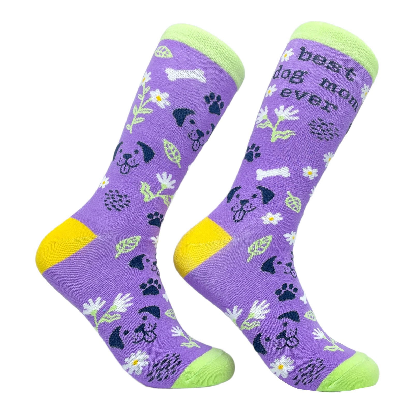 Women's Best Dog Mom Ever Socks Funny Mothers Day Pet Puppy Animal Lover Graphic