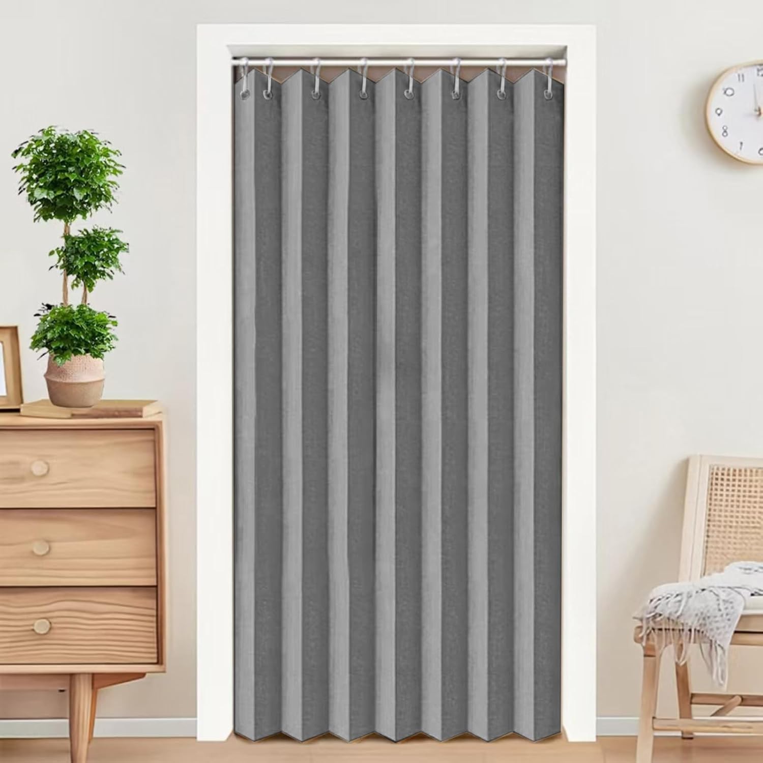 Accordion Door 55×79 inch, Waterproof Closet Curtain for Open Closet, Shower ...