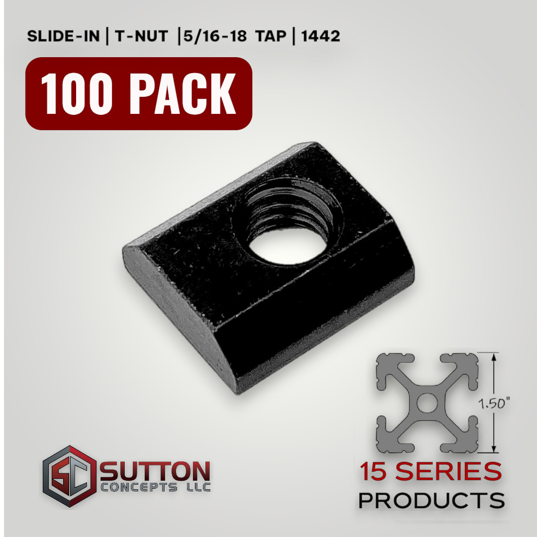 100pcs 5/16"-18 Slide in Tnut Aluminum T-Slot 15 Series 40 Series EQV. 3203