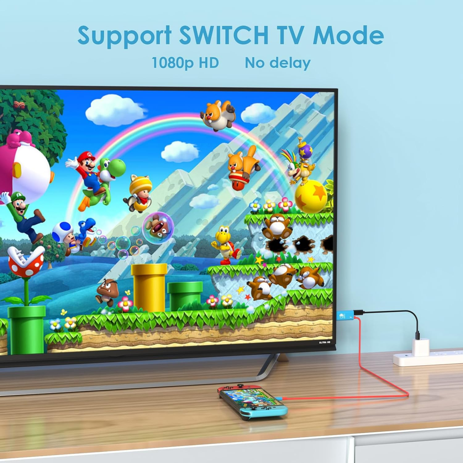 Switch Portable Dock，Usb-C to HDMI TV Adapter for Switch/Switch Oled(Blue)