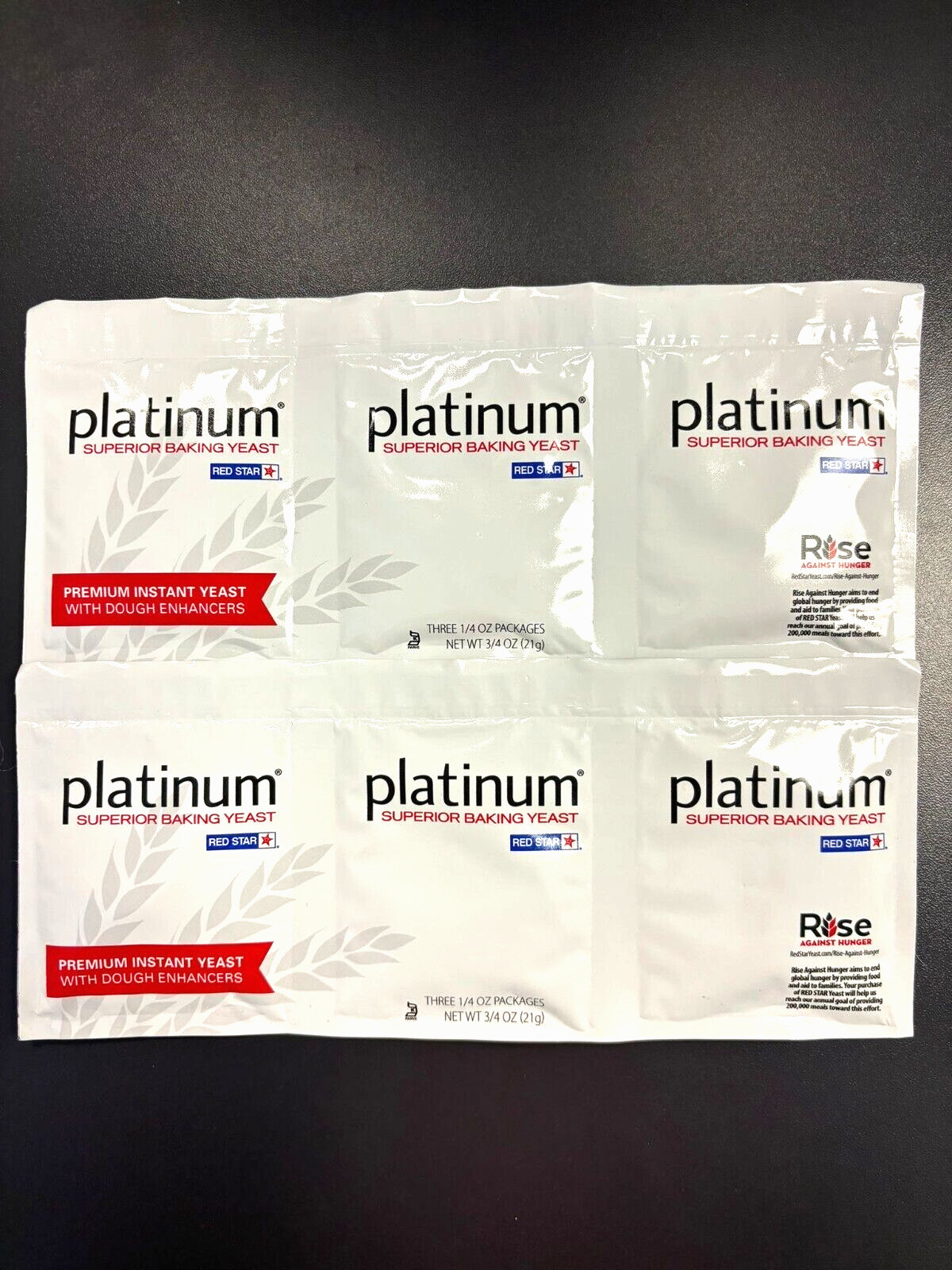 PLATINUM SUPERIOR BAKING YEAST 3 PACKAGES OF 3 OF 1/4 OZ EACH -