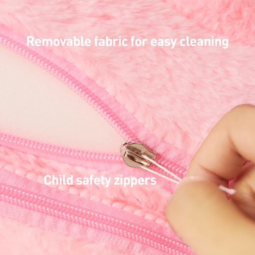 Toddler Chair Comfy，Foldable Princess Couch for Girl, Toddler Recliners Pink