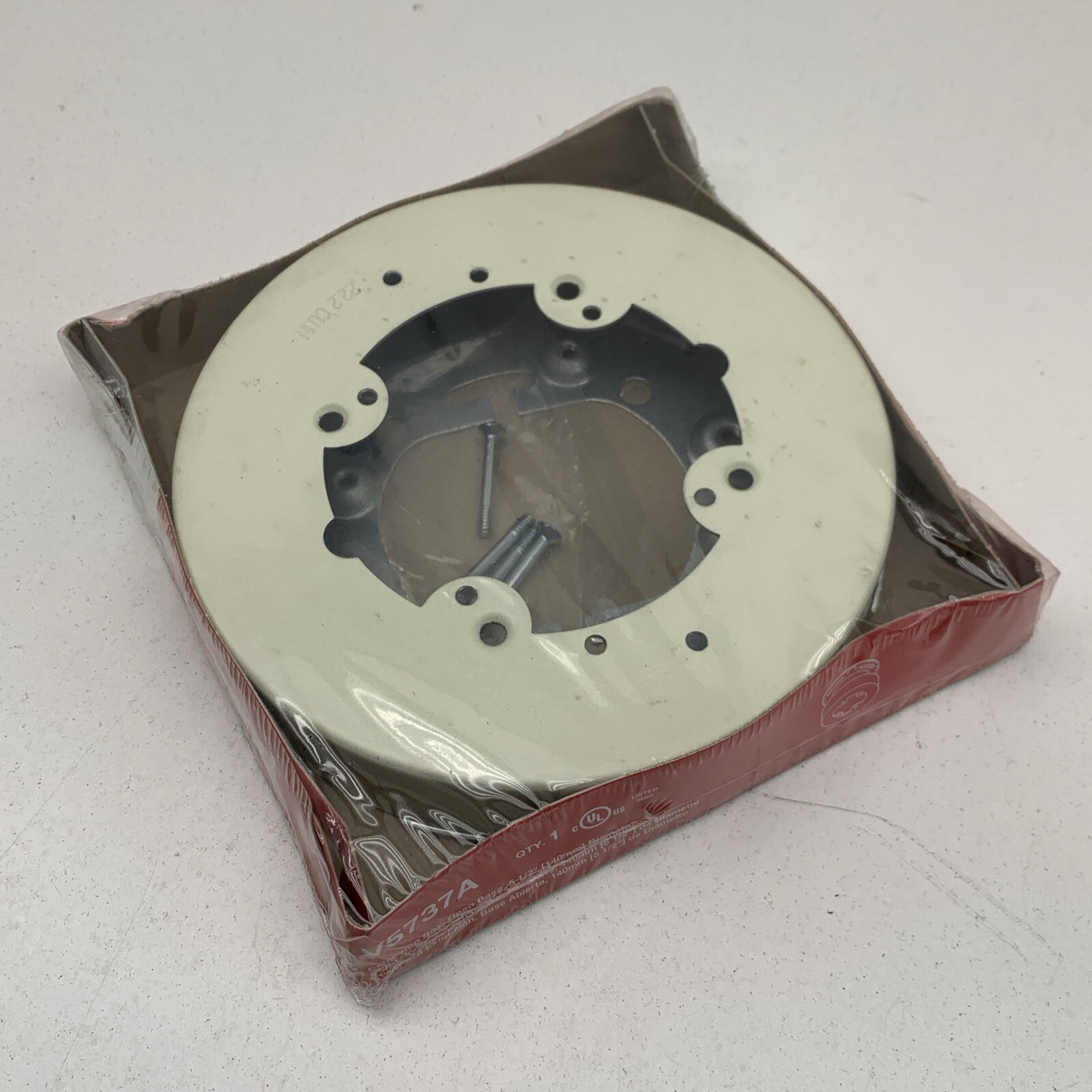Wiremold V5737A Open Base Round Extension Box Fitting 2-Gang 5-1/2"