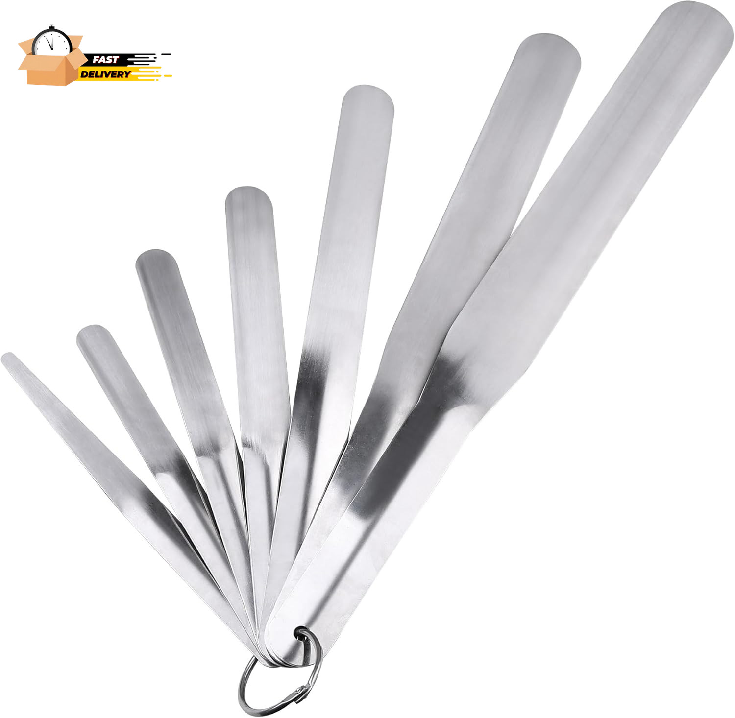 7 Packs Caulking Spatula Tool Set, Stainless Steel Multi-Size Caulk Finishing S