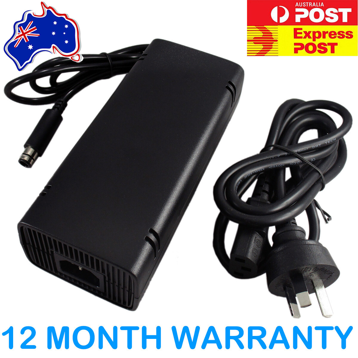 POWER SUPPLY REPLACEMENT for XBOX 360 E 360E Console AU Plug Lead Cable Cord