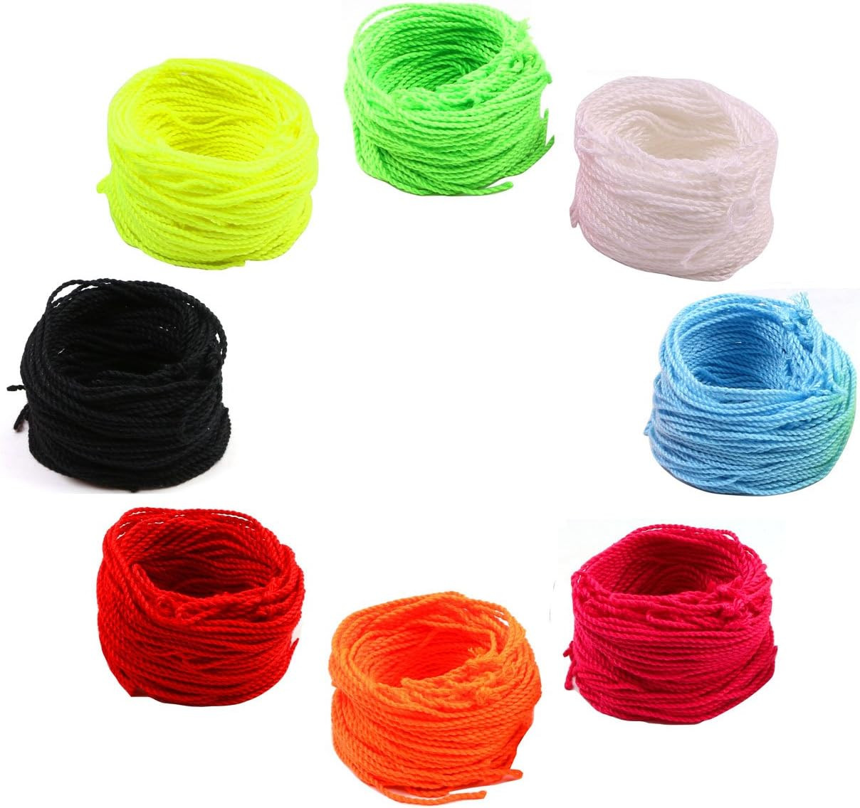 80 Yoyo String (10 Each - Florescent Lime Green, Yellow, Orange，Blue ,Rose ,Red