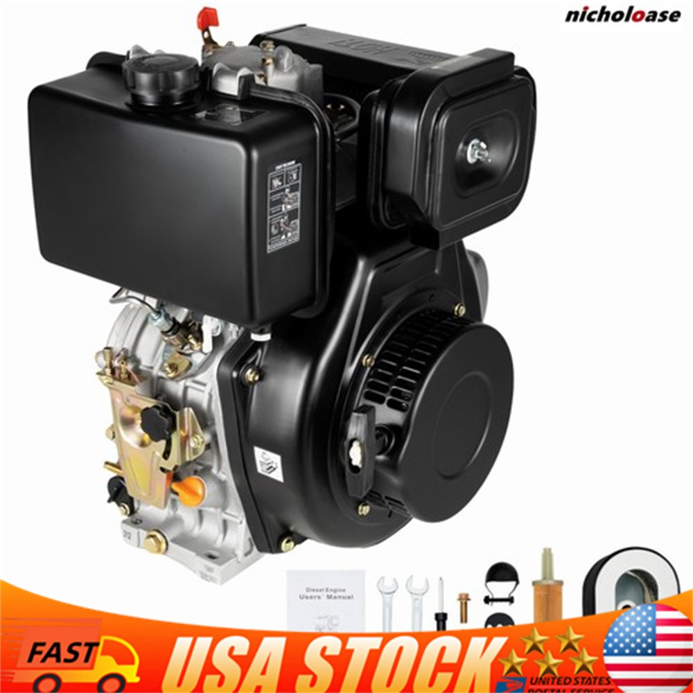 10HP Diesel Engine 418CC 4 Stroke Single Cylinder Air-Cooled Shaft 3600rpm