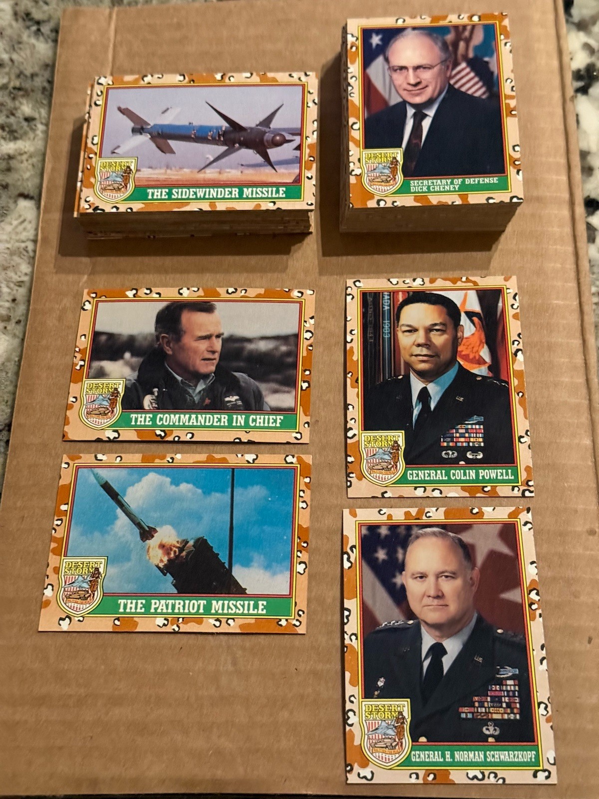 5 1991 Topps Desert Storm 88 Card Sets Lot George Bush Powell Patroit Missile NM