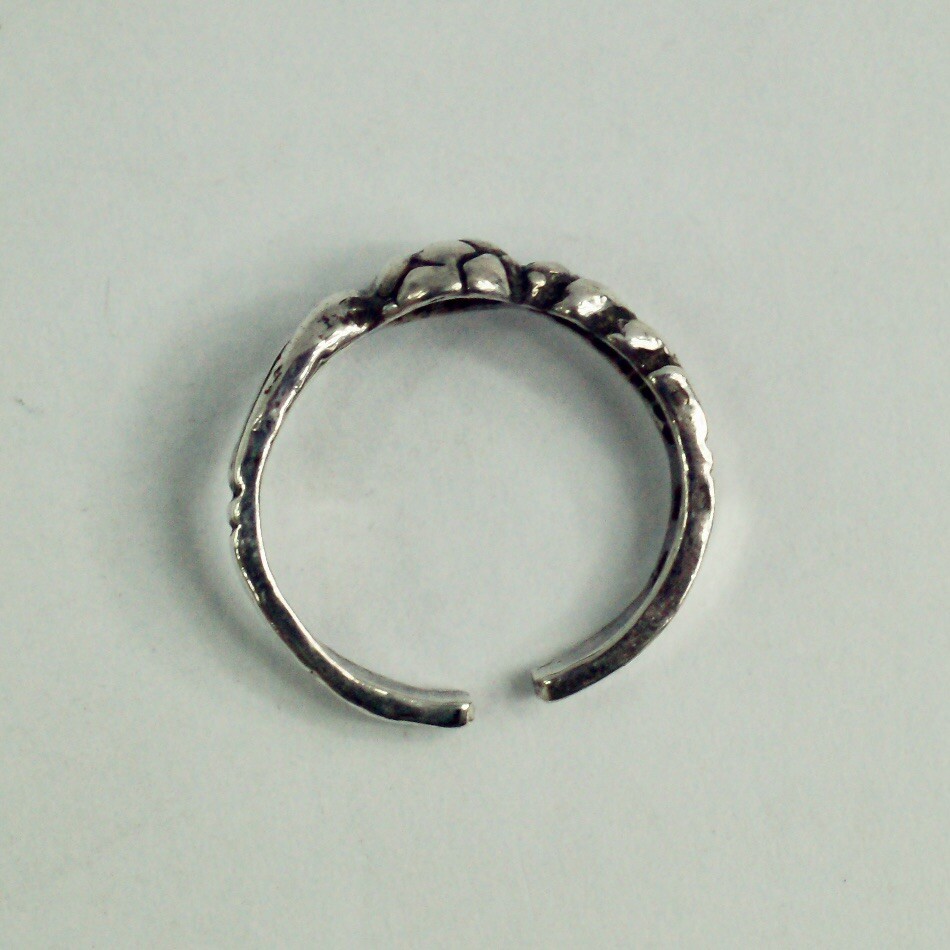 sterling silver soccer ball ring or toe ring size 2.5 adjustable