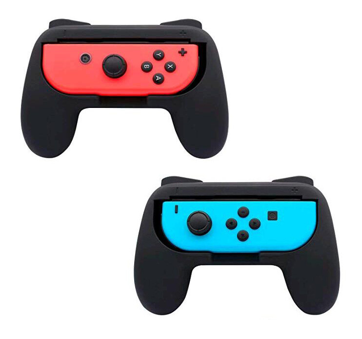 4-Pack Beastron Joy-Con Grips Compatible w/Nintendo Switch (Red & Blue & Black)