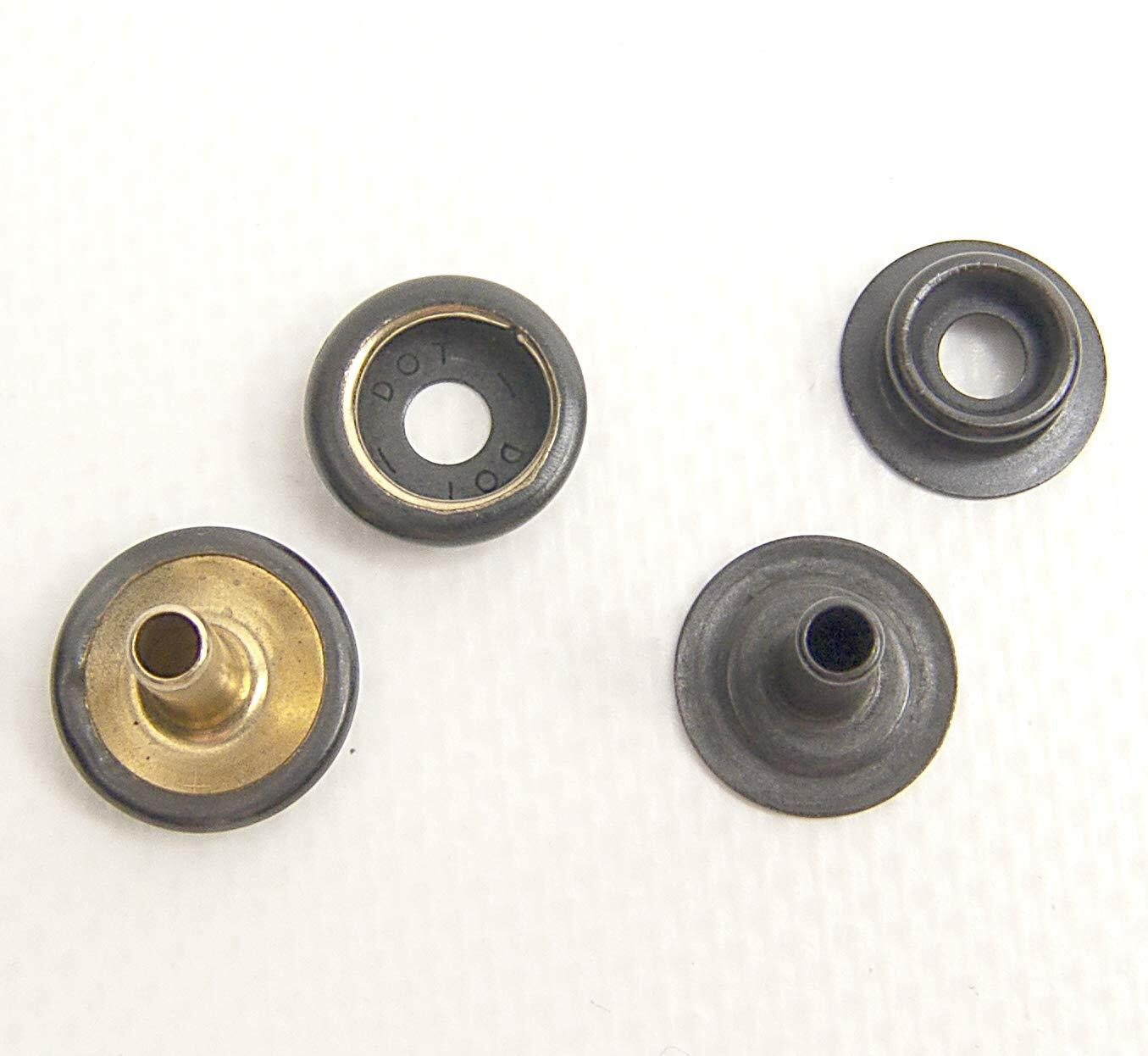 Snap Set with Extra Long Posts for Thick Fabric or Carpet, Black Oxide Finish