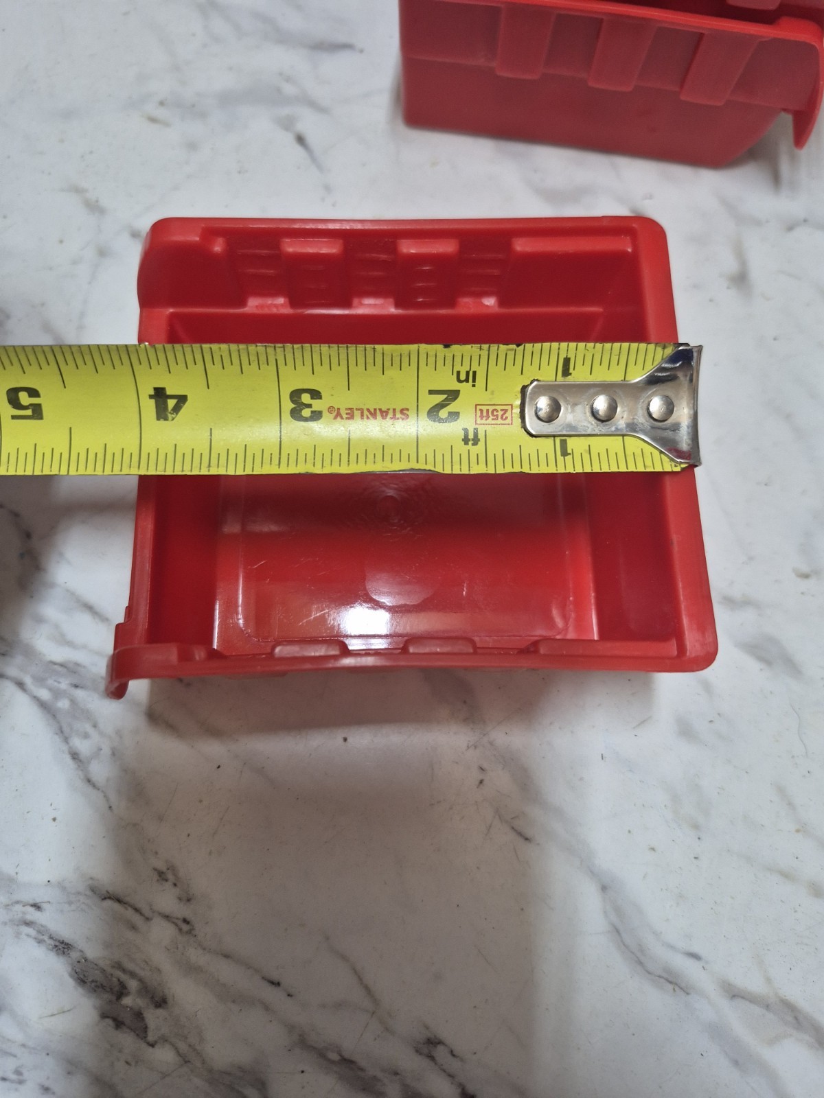 Plastic Stacking Bin Red Craft Bolts Nuts Small Parts Storage Container 6 Pcs