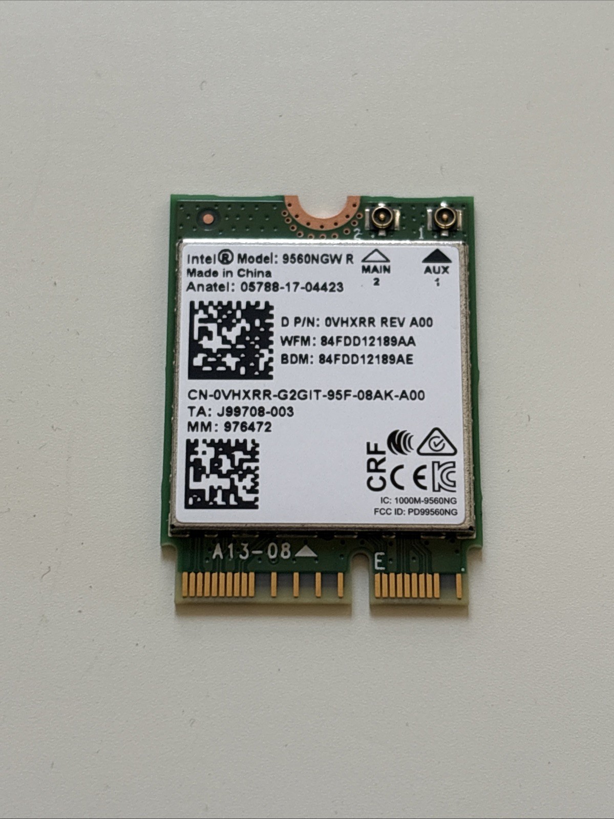 GENUINE DELL INSPIRON 5582 2-IN-1 LAPTOP WIRELESS WIFI CARD VHXRR 0VHXRR W87